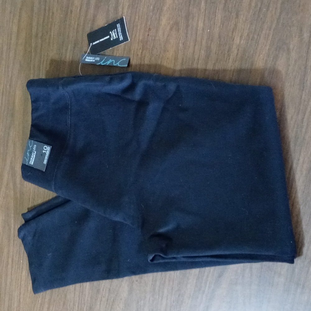 I•N•C Skinny Leg Regular Fit Core Fashion Deep Black Women's Size 10
